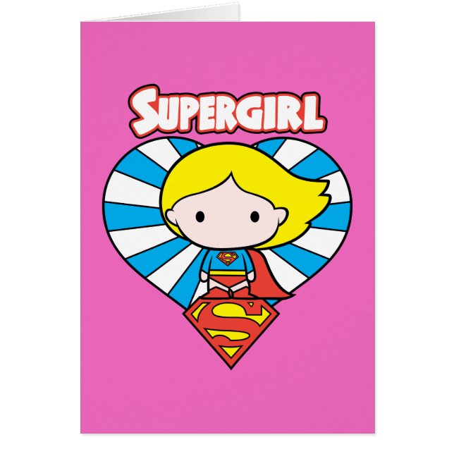 Chibi Supergirl Sternexplosion Herz und Logo (Vorne)