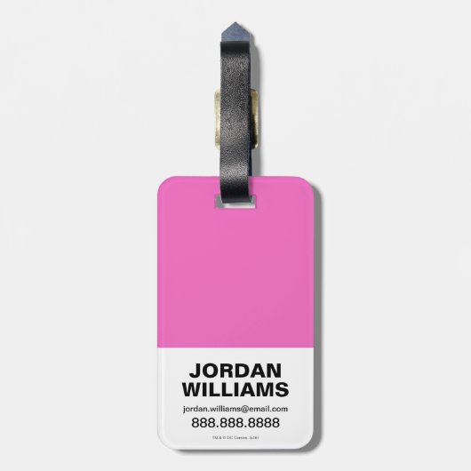 Chibi Supergirl Sternexplosion Herz und Logo Gepäckanhänger (Rückseite vertikal)