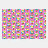 Chibi Supergirl Sternexplosion Herz und Logo Geschenkpapier Set (Vorderseite 3)