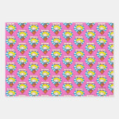 Chibi Supergirl Sternexplosion Herz und Logo Geschenkpapier Set (Vorderseite 2)