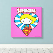 Chibi Supergirl Sternexplosion Herz und Logo Leinwanddruck (Insitu (Holzboden))