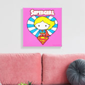 Chibi Supergirl Sternexplosion Herz und Logo Leinwanddruck (Insitu (Wohnzimmer))
