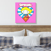 Chibi Supergirl Sternexplosion Herz und Logo Leinwanddruck (Insitu (Schlafzimmer))