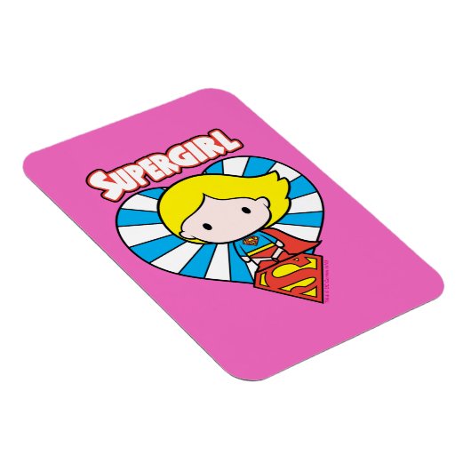 Chibi Supergirl Sternexplosion Herz und Logo Magnet (Rechte Seite)