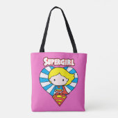 Chibi Supergirl Sternexplosion Herz und Logo Tasche (Rückseite)