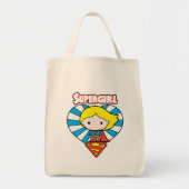 Chibi Supergirl Sternexplosion Herz und Logo Tragetasche (Vorne)