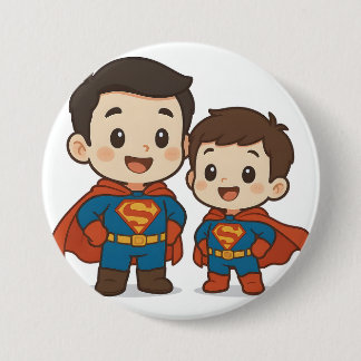 Chibi Superhero Duo Stationery	 Button