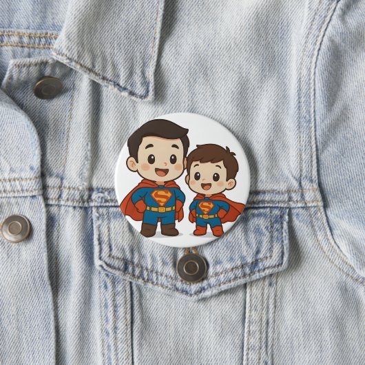 Chibi Superhero Duo Stationery Button (Beispiel)