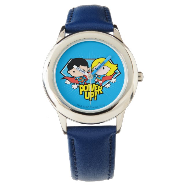 Chibi Superman & Chibi Supergirl Power Up! Armbanduhr (Vorderseite)
