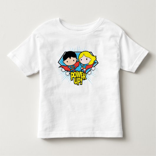 Chibi Superman & Chibi Supergirl Power Up! Kleinkind T-shirt (Vorderseite)