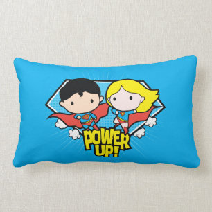 Chibi Superman & Chibi Supergirl Power Up! Lendenkissen