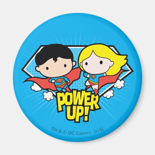 Chibi Superman & Chibi Supergirl Power Up! Magnet (Vorne)