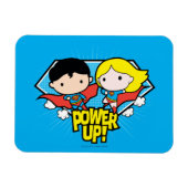 Chibi Superman & Chibi Supergirl Power Up! Magnet (Horizontal)