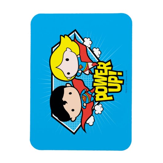 Chibi Superman & Chibi Supergirl Power Up! Magnet (Vertikal)