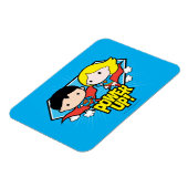 Chibi Superman & Chibi Supergirl Power Up! Magnet (Linke Seite)