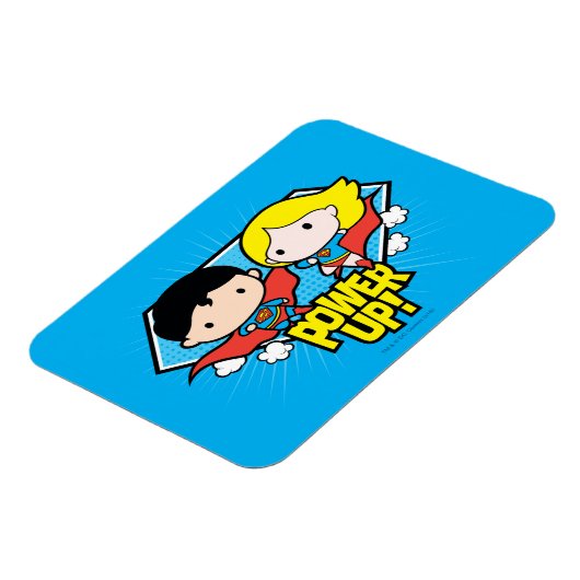 Chibi Superman & Chibi Supergirl Power Up! Magnet (Linke Seite)