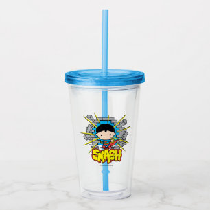 Chibi-Superman, der durch die Mauer schlug Acryltrinkbecher
