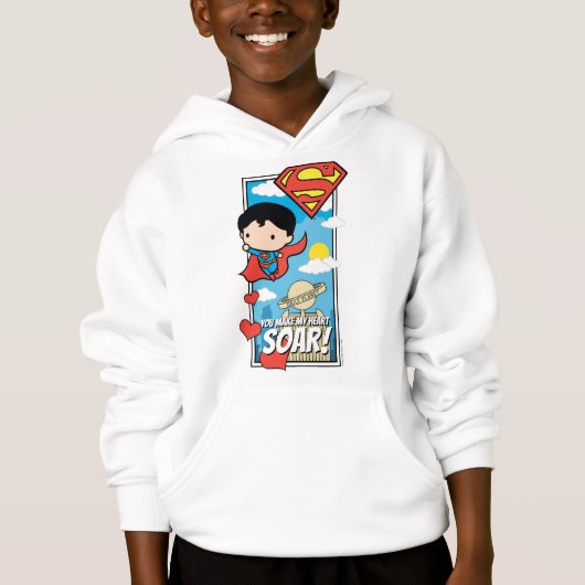 Chibi Superman - Du machst mein Herz zu Valentine Hoodie (Vorderseite)