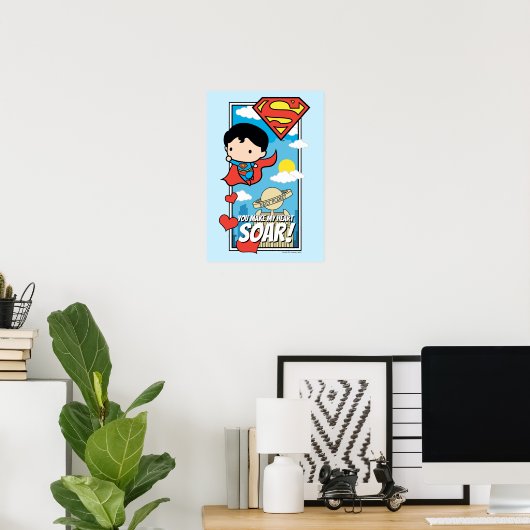 Chibi Superman - Du machst mein Herz zu Valentine Poster (Heimbüro)