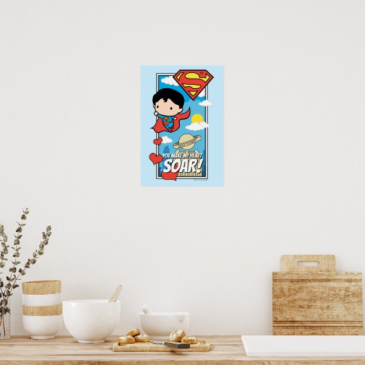Chibi Superman - Du machst mein Herz zu Valentine Poster (Küche)