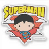 Chibi Superman Polka Dot Shield und Name Aufkleber (Vorderseite)
