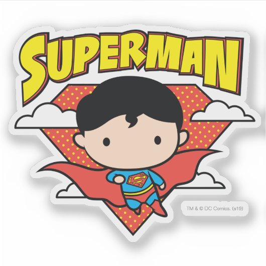 Chibi Superman Polka Dot Shield und Name Aufkleber (Vorderseite)