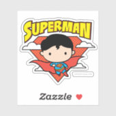 Chibi Superman Polka Dot Shield und Name Aufkleber (Blatt)