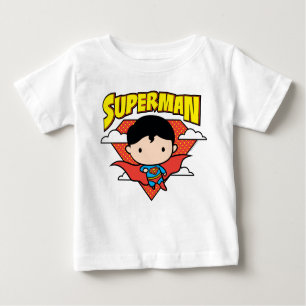 Chibi Superman Polka Dot Shield und Name Baby T-shirt