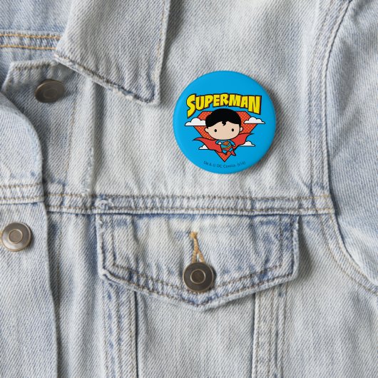 Chibi Superman Polka Dot Shield und Name Button (Beispiel)