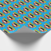 Chibi Superman Polka Dot Shield und Name Geschenkpapier (Ecke)
