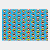 Chibi Superman Polka Dot Shield und Name Geschenkpapier Set (Vorderseite 3)
