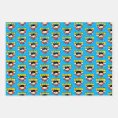 Chibi Superman Polka Dot Shield und Name Geschenkpapier Set (Vorderseite 2)
