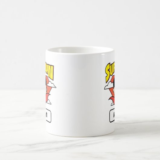 Chibi Superman Polka Dot Shield und Name Kaffeetasse (Mittel)
