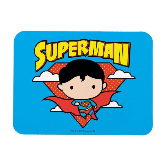 Chibi Superman Polka Dot Shield und Name Magnet (Horizontal)