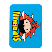 Chibi Superman Polka Dot Shield und Name Magnet (Vertikal)