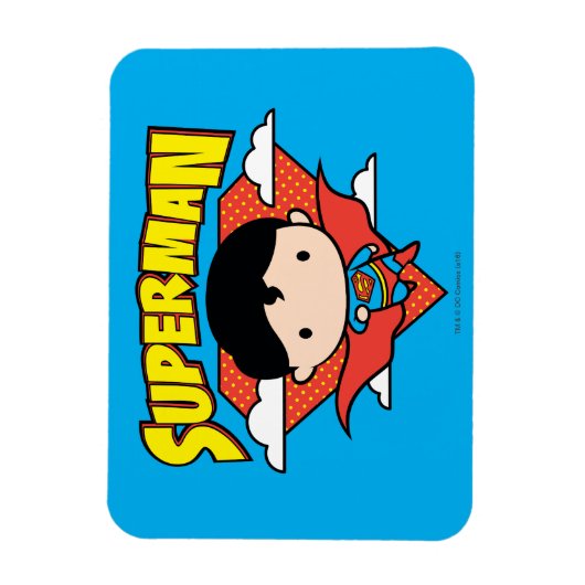 Chibi Superman Polka Dot Shield und Name Magnet (Vertikal)