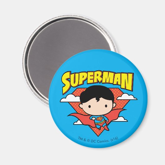 Chibi Superman Polka Dot Shield und Name Magnet (Vorderseite/Rückseite)