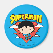Chibi Superman Polka Dot Shield und Name Magnet (Vorne)