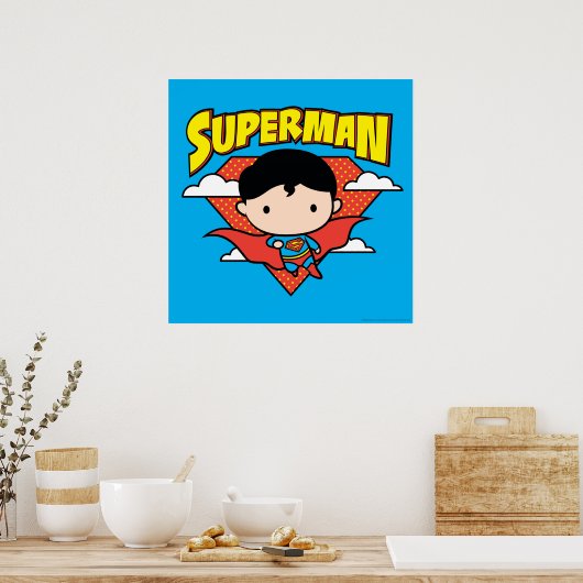 Chibi Superman Polka Dot Shield und Name Poster (Küche)