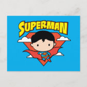 Chibi Superman Polka Dot Shield und Name Postkarte (Vorderseite)
