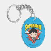 Chibi Superman Polka Dot Shield und Name Schlüsselanhänger (Vorderseite links)