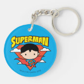 Chibi Superman Polka Dot Shield und Name Schlüsselanhänger (Rückseite)