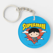 Chibi Superman Polka Dot Shield und Name Schlüsselanhänger (Vorderseite)
