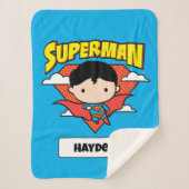 Chibi Superman Polka Dot Shield und Name Sherpadecke (Vorderseite)