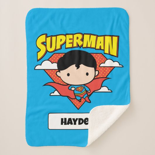 Chibi Superman Polka Dot Shield und Name Sherpadecke (Vorderseite)