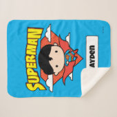 Chibi Superman Polka Dot Shield und Name Sherpadecke (Vorderseite (Horizontal))
