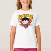 Chibi Superman Polka Dot Shield und Name T-Shirt (Vorderseite)