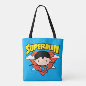 Chibi Superman Polka Dot Shield und Name Tasche (Rückseite)