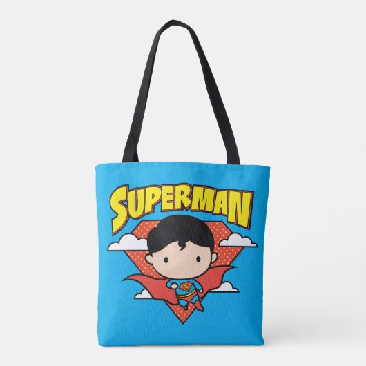 Chibi Superman Polka Dot Shield und Name Tasche (Rückseite)