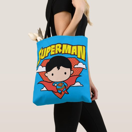 Chibi Superman Polka Dot Shield und Name Tasche (Von Nahem)